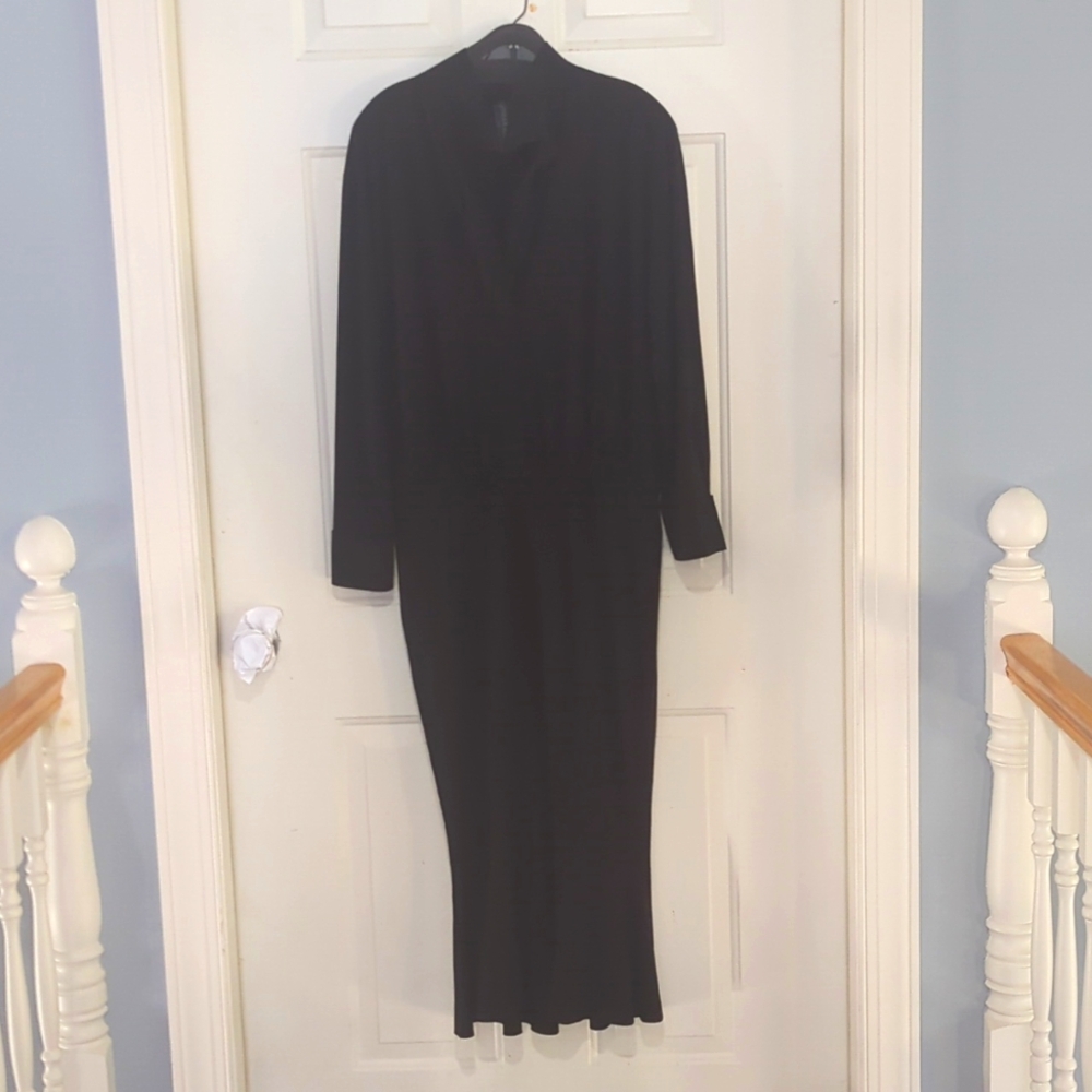 Norma Kamali black Tulip skirt dress